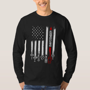 Camiseta Bandeira Americana com Barman para mulheres pai de