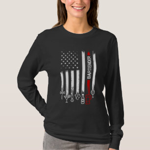 Camiseta Bandeira Americana com Barman para mulheres pai de