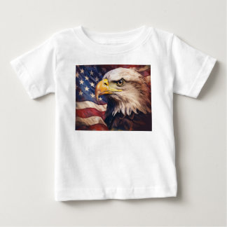 Camiseta Bandeira Americana com Cabeça de Águia Balda