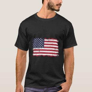 Camiseta Bandeira Americana Com Estrelas E Estilo De Listra