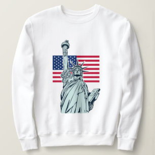 Camiseta Bandeira Americana com Lady Liberty