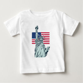 Camiseta Bandeira Americana com Lady Liberty   