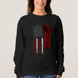 Camiseta Bandeira Americana Com Motor De Carro - Gráfico No