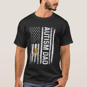 Camiseta Bandeira Americana Conscientização do Pai do Autis