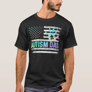 Camiseta Bandeira americana Conscientização do Pai do Autis