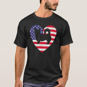 Camiseta Bandeira Americana Coração Corgi Cachorro 4 De Jul