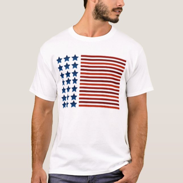 Camiseta Bandeira americana corajosa (Frente)