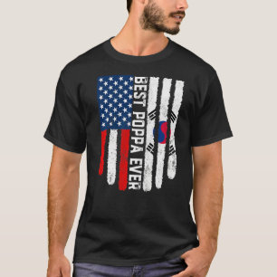 Camiseta Bandeira Americana Coreia do Sul Melhor Poppa Fam