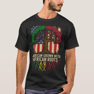 Camiseta Bandeira Americana Crescida Africana EUA História