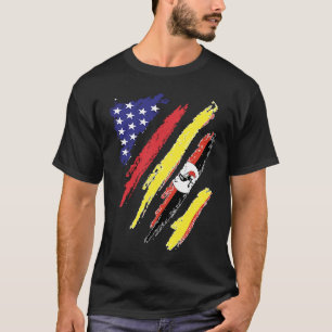 Camiseta Bandeira Americana Crescida Uganda EUA Patriota Mê