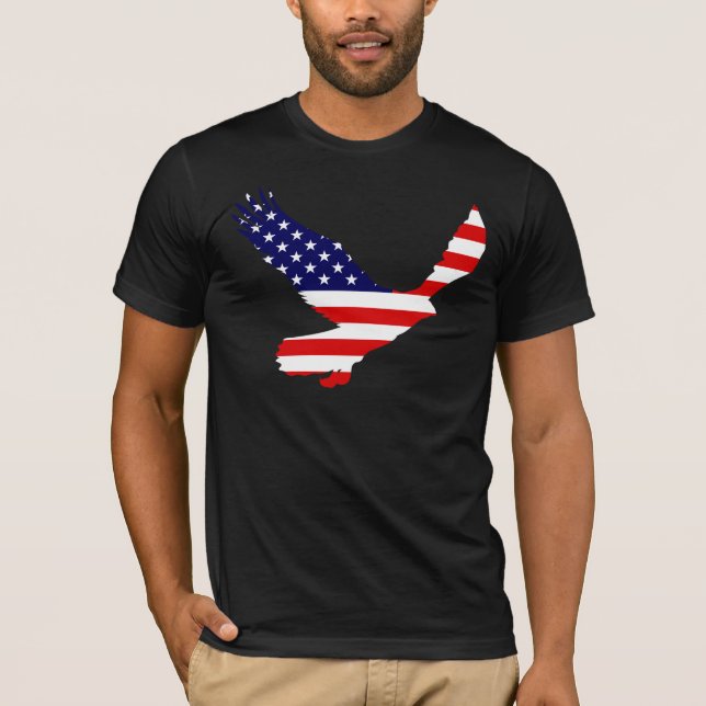 Camiseta Bandeira americana da águia americana (Frente)