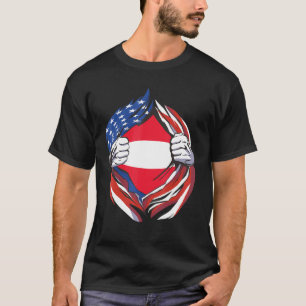 Camiseta Bandeira Americana Da Áustria Orgulhosa Do Meu Her