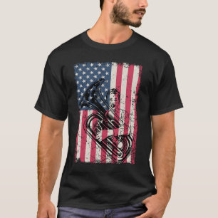 Camiseta Bandeira americana da banda patriótica do jogador