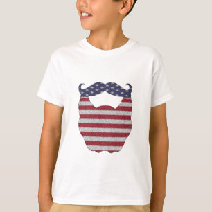Camiseta Bandeira americana da barba e do bigode