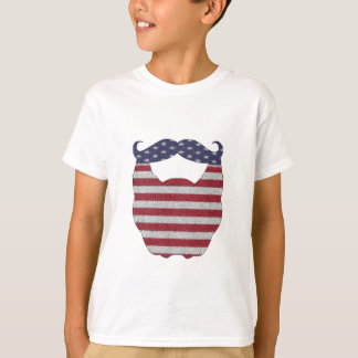 Camiseta Bandeira americana da barba e do bigode