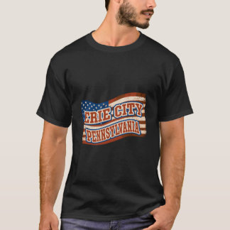 Camiseta Bandeira Americana da Cidade de Erie, Pensilvânia