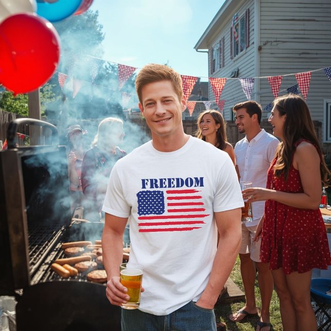 Camiseta Bandeira americana da liberdade com aviões de caça (Criador carregado)