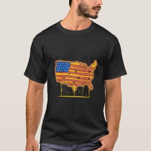 Camiseta Bandeira Americana Da Pizza comida 4 De Julho