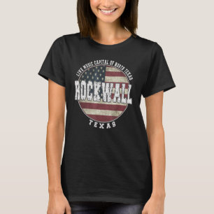 Camiseta Bandeira Americana da Rockwall Texas Vintage