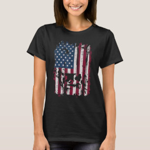 Camiseta Bandeira Americana Da Vaca Em 4 De Julho, Fazenda