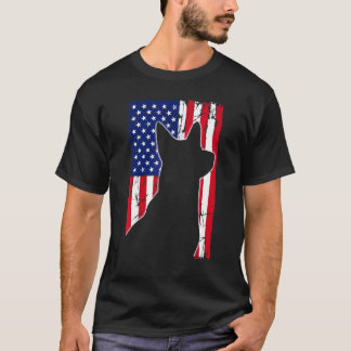 Camiseta Bandeira Americana Dad Mãe Cachorro Blue Heeler 