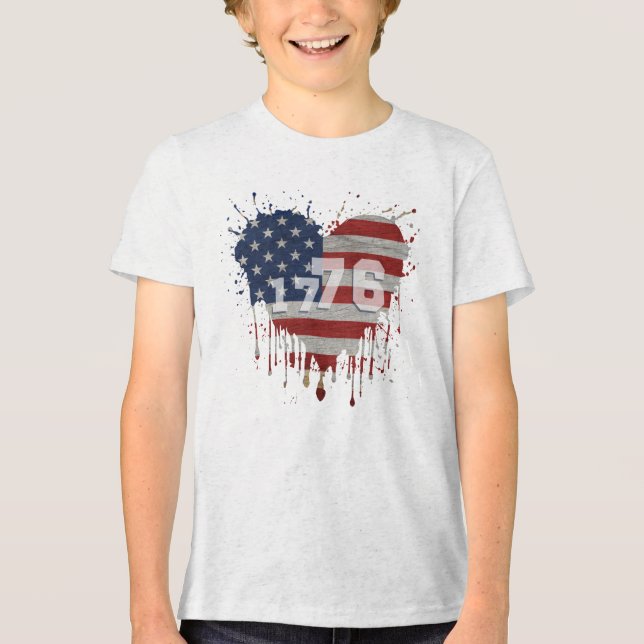 Camiseta Bandeira Americana de 1776 (Frente)