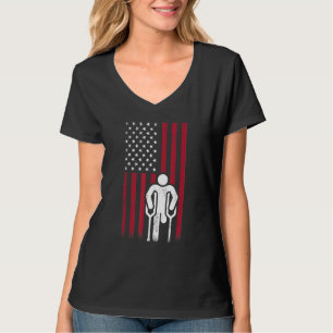 Camiseta Bandeira Americana de Amputado - Patriota Deficien