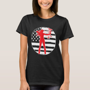 Camiseta Bandeira Americana De arco Caça À Arqueação Da Arq