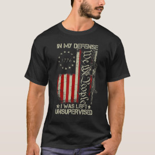 Camiseta Bandeira Americana De Arma Em Minha Defesa Eu Fui 