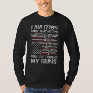 Camiseta Bandeira Americana de Arma Eu Sou 1776 Certo Ningu