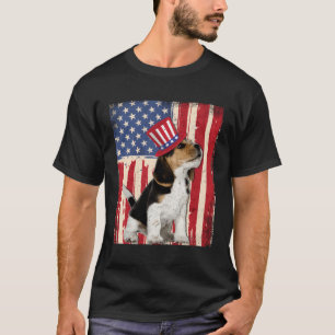 Camiseta Bandeira Americana De Beagle Patriotic Em 4 De Jul