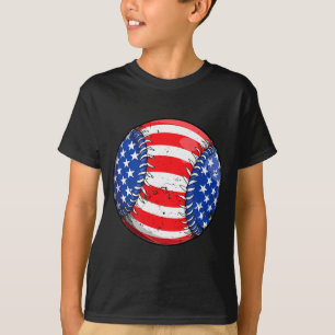 Camiseta Bandeira americana de beisebol 4 de julho meninos