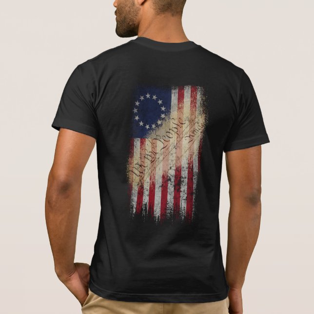 Camiseta Bandeira americana de Betsy Ross do vintage (Verso)