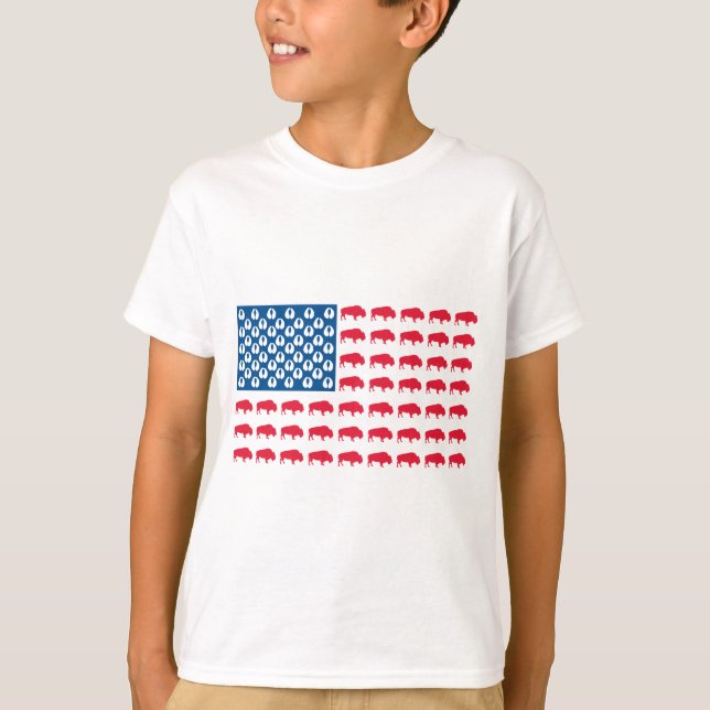 Camiseta Bandeira Americana de Buffalo (Frente)