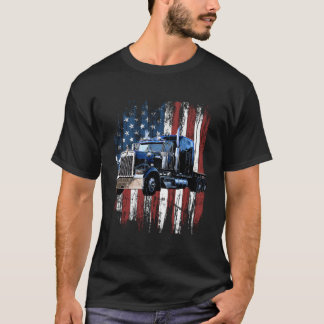 Camiseta Bandeira Americana de Caminhoneiro Motorista de Ca