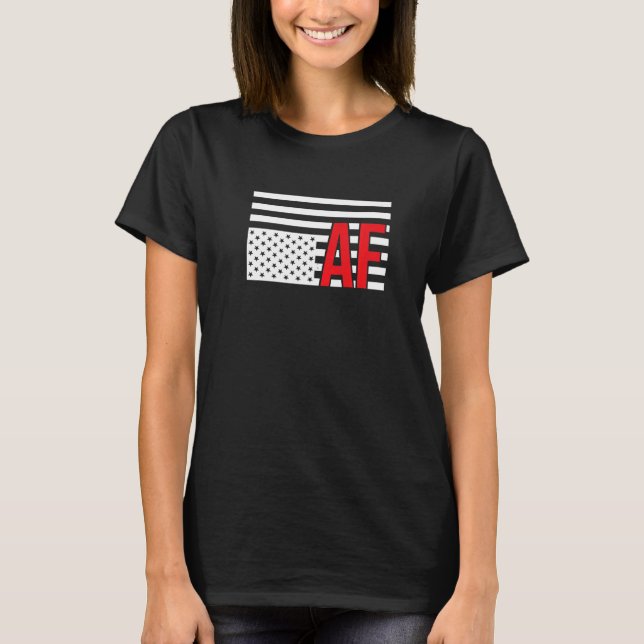 Camiseta Bandeira Americana De Cima No Protesto Af Sofrendo (Frente)
