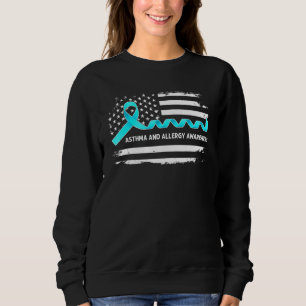 Camiseta Bandeira Americana de Consciencialização da Asma e