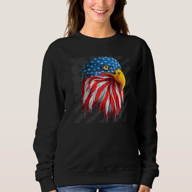 Camiseta Bandeira Americana de Feriado de Águia (Frente)