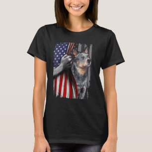 Camiseta Bandeira Americana de Gado Australiano Patriótico