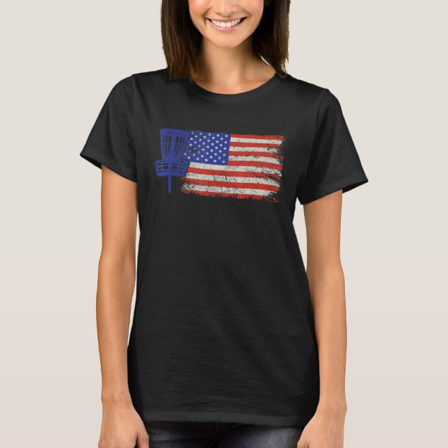 Camiseta Bandeira Americana de Golfe de Disco Incomodada do (Frente)
