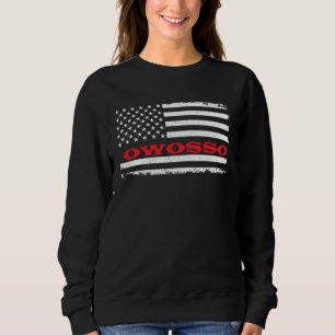 Camiseta Bandeira Americana de Michigan Owosso EUA Presente