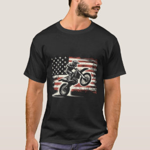 Camiseta Bandeira Americana de Moto Motocross