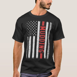 Camiseta Bandeira Americana de Mudim 4 de julho Mud Bogging