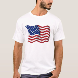 Camiseta bandeira americana de ondulação dos E.U.