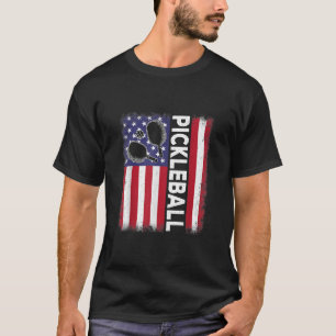 Camiseta Bandeira Americana de Pickleball Amante de Pickleb