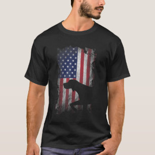 Camiseta Bandeira Americana de Ponta Curta Patriótica Alemã