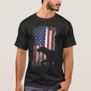 Camiseta Bandeira Americana de Ponteiro de Baixo-Cabeça Ale