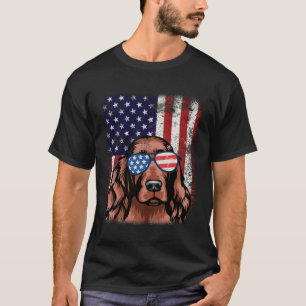 Camiseta Bandeira Americana de Setter Patriótica