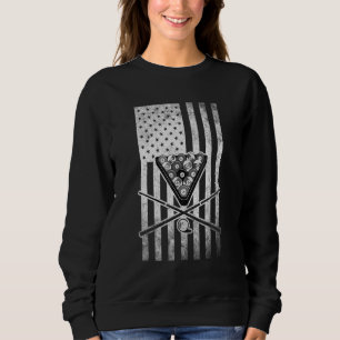 Camiseta Bandeira Americana de Sinuca Antiga Jogador de Bil