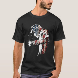 Camiseta Bandeira Americana De Soldadura Para Orgulho E Sol
